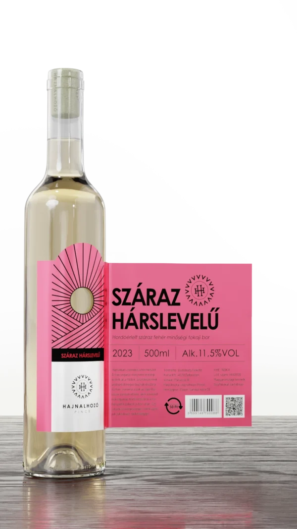 0.5l_HH0026_HSZH23-szaraz_harslevelu_ HSZH23-render2 Hordóérlelt Száraz Hárslevelű 2023